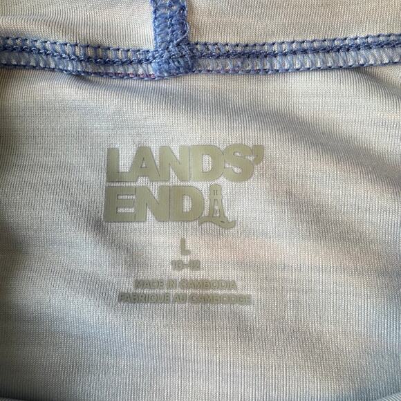 LAND'S END Athletic Pullover Hoodie Girls Youth Size L 10/12 Purple Pink Stripe - Picture 10 of 14